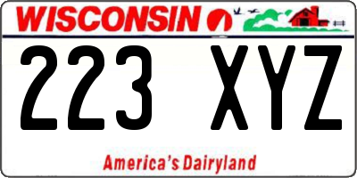 WI license plate 223XYZ