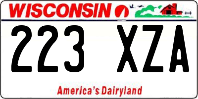 WI license plate 223XZA