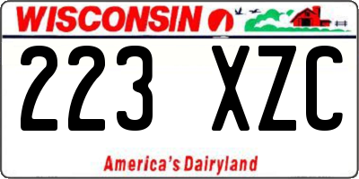 WI license plate 223XZC