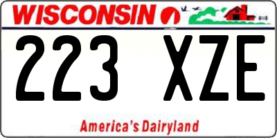 WI license plate 223XZE