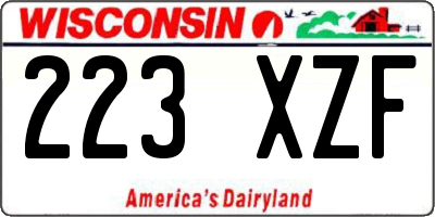 WI license plate 223XZF