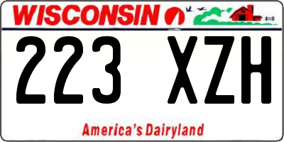 WI license plate 223XZH