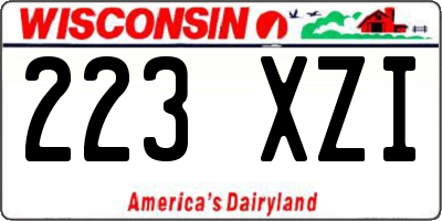 WI license plate 223XZI
