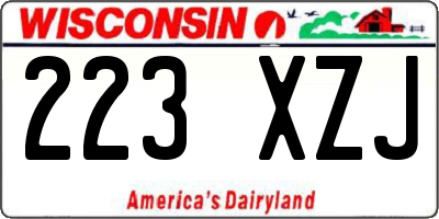 WI license plate 223XZJ