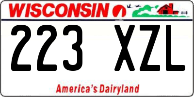 WI license plate 223XZL
