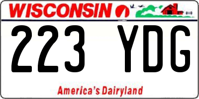WI license plate 223YDG