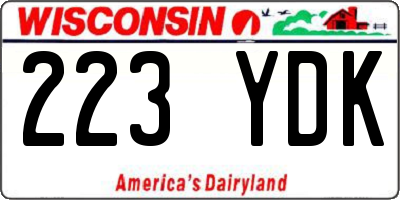 WI license plate 223YDK