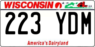 WI license plate 223YDM
