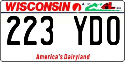 WI license plate 223YDO
