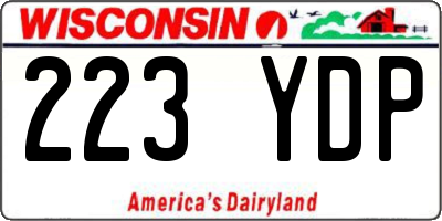 WI license plate 223YDP