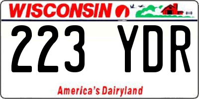 WI license plate 223YDR
