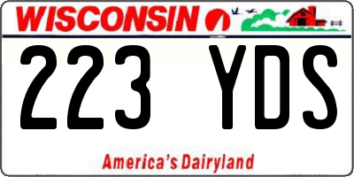 WI license plate 223YDS