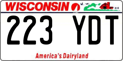 WI license plate 223YDT