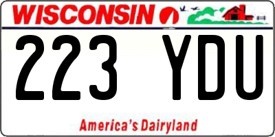 WI license plate 223YDU