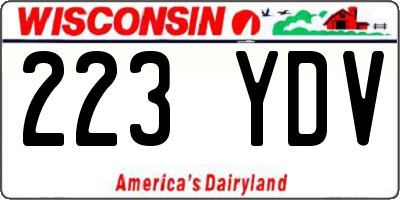 WI license plate 223YDV