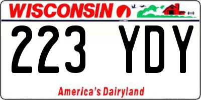 WI license plate 223YDY