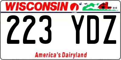 WI license plate 223YDZ