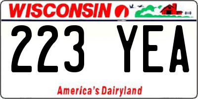 WI license plate 223YEA
