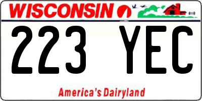 WI license plate 223YEC