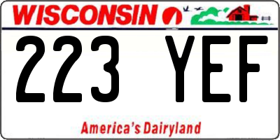 WI license plate 223YEF