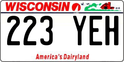 WI license plate 223YEH