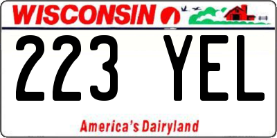 WI license plate 223YEL