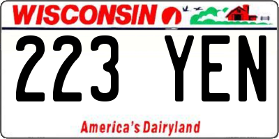 WI license plate 223YEN