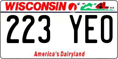 WI license plate 223YEO