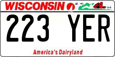 WI license plate 223YER