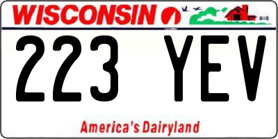 WI license plate 223YEV