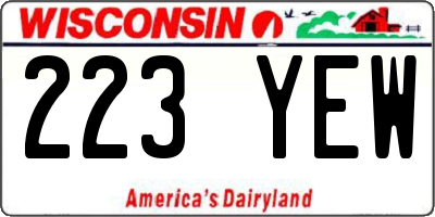 WI license plate 223YEW