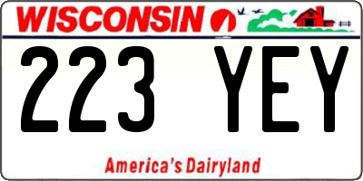 WI license plate 223YEY