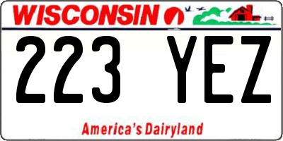 WI license plate 223YEZ