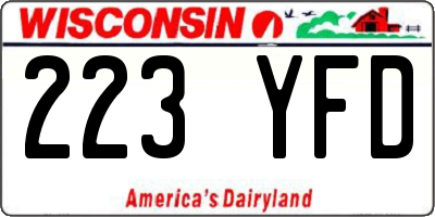 WI license plate 223YFD