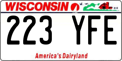 WI license plate 223YFE