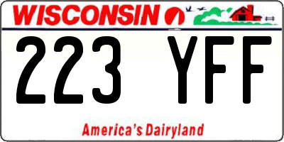 WI license plate 223YFF