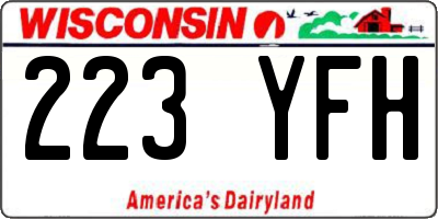 WI license plate 223YFH