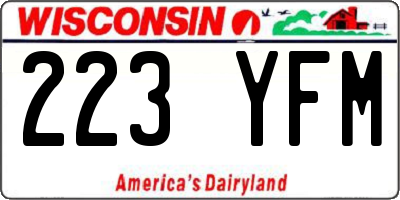 WI license plate 223YFM