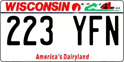 WI license plate 223YFN