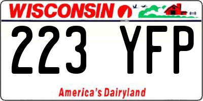 WI license plate 223YFP