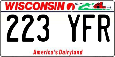 WI license plate 223YFR