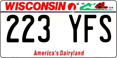 WI license plate 223YFS