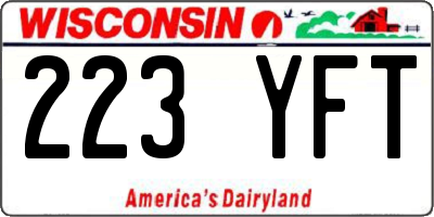 WI license plate 223YFT
