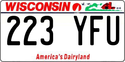 WI license plate 223YFU