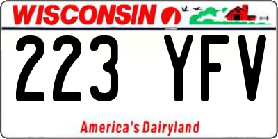 WI license plate 223YFV