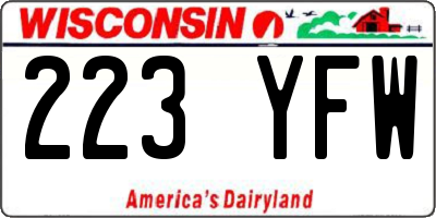WI license plate 223YFW