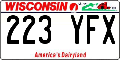 WI license plate 223YFX