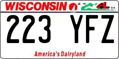 WI license plate 223YFZ
