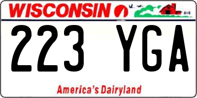 WI license plate 223YGA