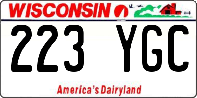WI license plate 223YGC